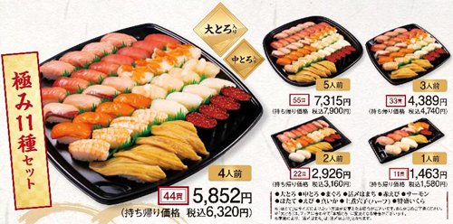 かっぱ寿司の「お持ち帰りメニュー（テイクアウト）」｜種類・値段・予約方法等
